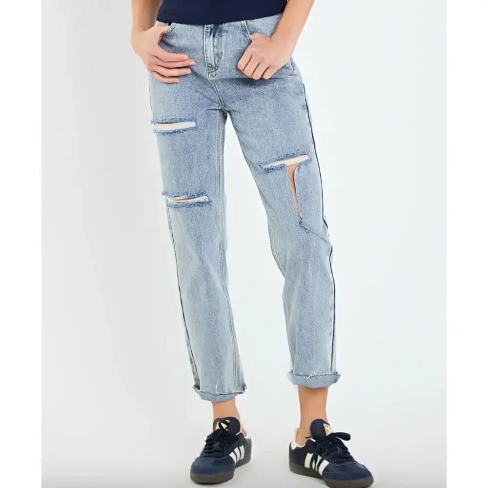 English Factory‎ Destroyed Mom Jeans NWT
